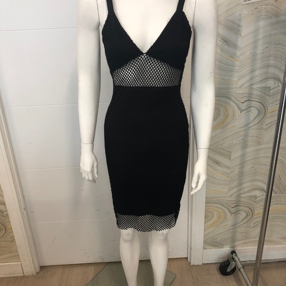 Black Mesh Mini Dress - Picture 2 of 3